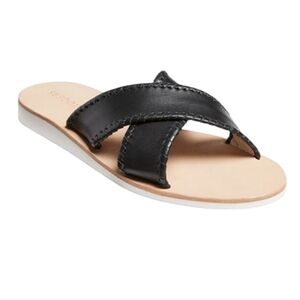 JACK ROGERS Sloane Leather X Band Boating Slide Sandals Sz 9.5